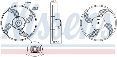 Ventilator - Ventilator radiator RENAULT CLIO III, MODUS, TWINGO II, WIND 1.2-1.6 dupa 2004