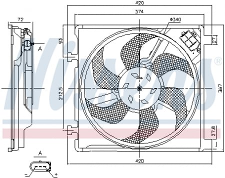 Ventilator - Ventilator radiator SEAT MII; SKODA CITIGO; VW LOAD UP, UP 1.0/1.0CNG dupa 2011