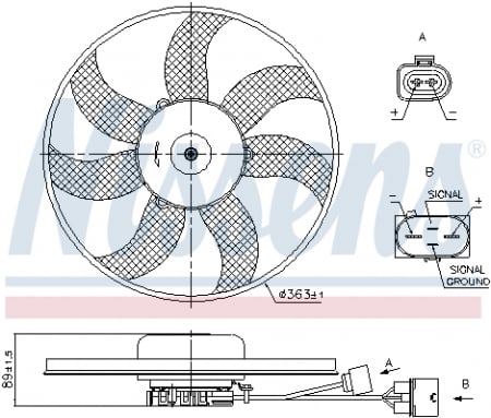 Piese Auto - Ventilator radiator Stanga potrivit AUDI A1, A3; SEAT ALTEA, ALTEA XL, IBIZA IV, IBIZA IV SC, IBIZA IV ST, LEON, TOLEDO III; SKODA FABIA II, OCTAVIA I, OCTAVIA II, OCTAVIA III 1.2-3.6 08.00-