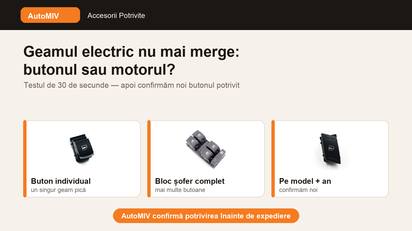Geamul electric nu mai merge: e butonul sau e motorul? Testul de 30 de secunde