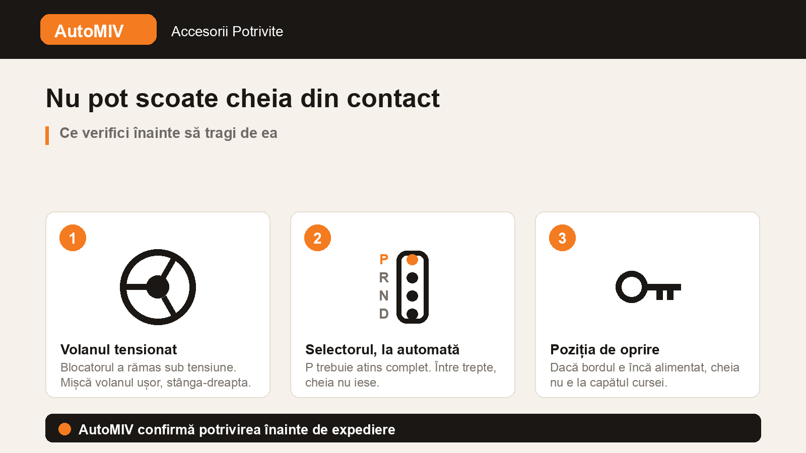 Nu pot scoate cheia din contact: ce verifici înainte să tragi de ea