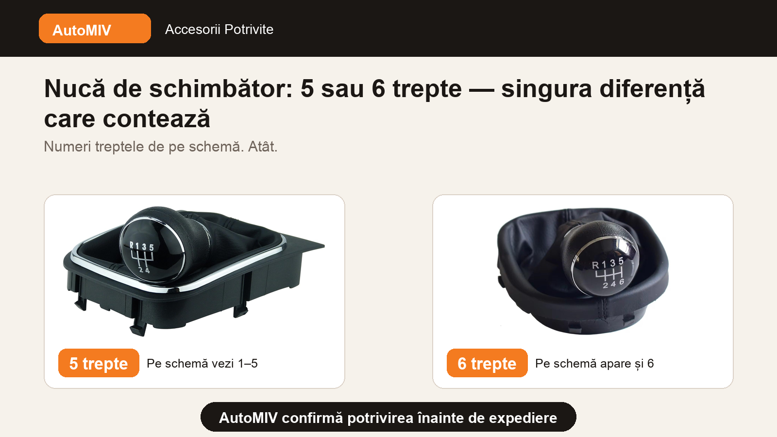 Nucă de schimbător: 5 sau 6 trepte — singura diferență care contează la alegere