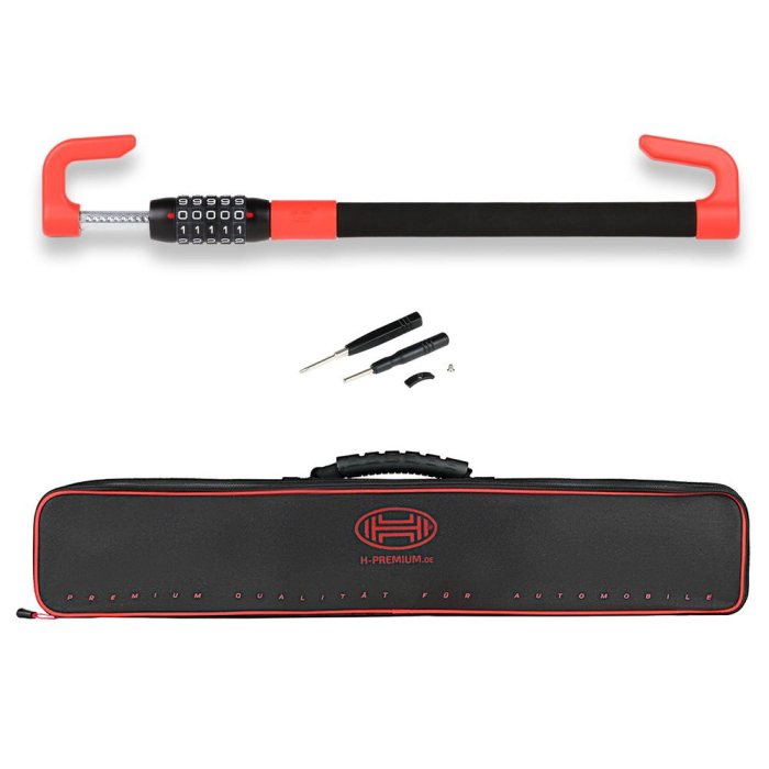 Antifurt auto Heyner pentru volan si pedale cu cifru, otel zincat, reglabil 49,5-78 cm [4]