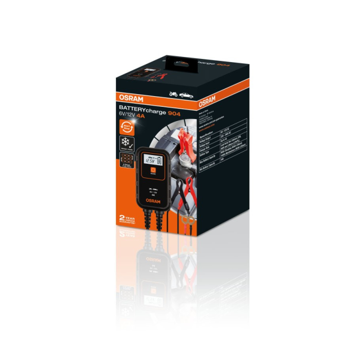 Încărcător Baterie Auto și Moto Osram BATTERYcharge 904, 6V/12V 4A, pentru Baterii cu Plumb, AGM și Litiu [3]