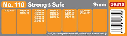 Lanțuri Antiderapante Cartech Strong & Safe Nr. 110, 9 mm, Set 2 Bucăți, Anvelope 215/65 R16, 225/60 R16, 215/60 R17 [3]
