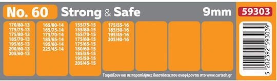 Lanțuri Antiderapante Cartech Strong & Safe Nr. 60, 9 mm, Set 2 Bucăți, Anvelope 185/65 R14, 175/65 R15, 185/60 R15 [3]