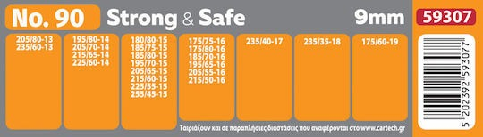 Lanțuri Antiderapante Cartech Strong & Safe Nr. 90, 9 mm, Set 2 Bucăți, Anvelope 205/55 R16, 195/65 R16, 205/65 R15 [3]