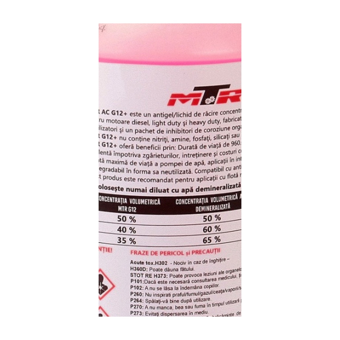 Pachet 2 flacoane antigel MTR G12+ roșu 1 L și bușon vas expansiune MOTORAD T49 albastru [4]