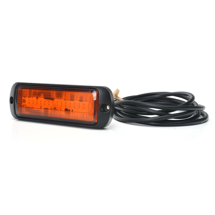 PROIECTOR STROBOSCOPIC LED PORTOCALIU 1469 W218 CU MONTARE IN GRILA, 2 FAZE FLASH, 12V-24V, 21W WAS [13]