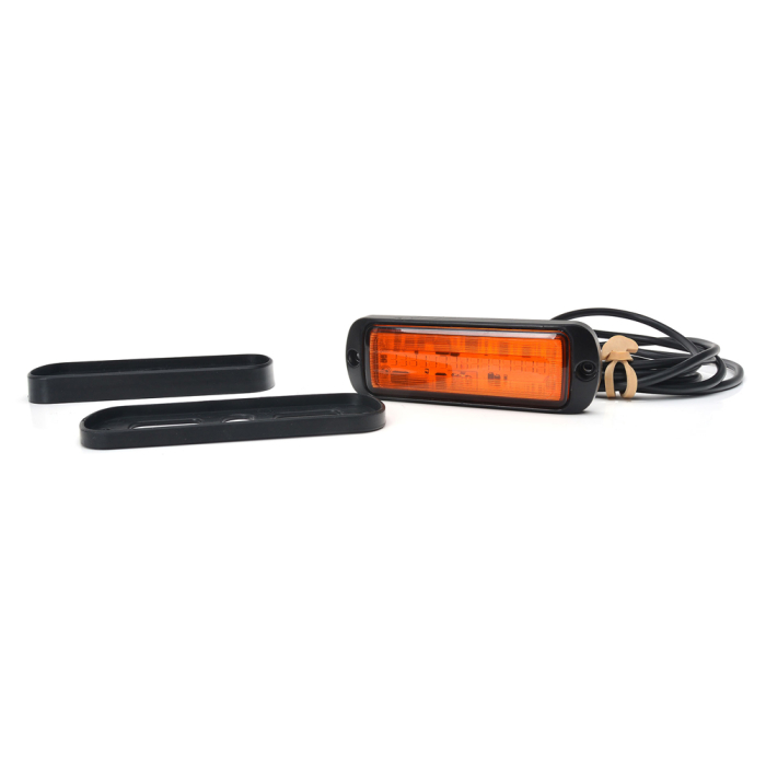 PROIECTOR STROBOSCOPIC LED PORTOCALIU 1469 W218 CU MONTARE IN GRILA, 2 FAZE FLASH, 12V-24V, 21W WAS [6]