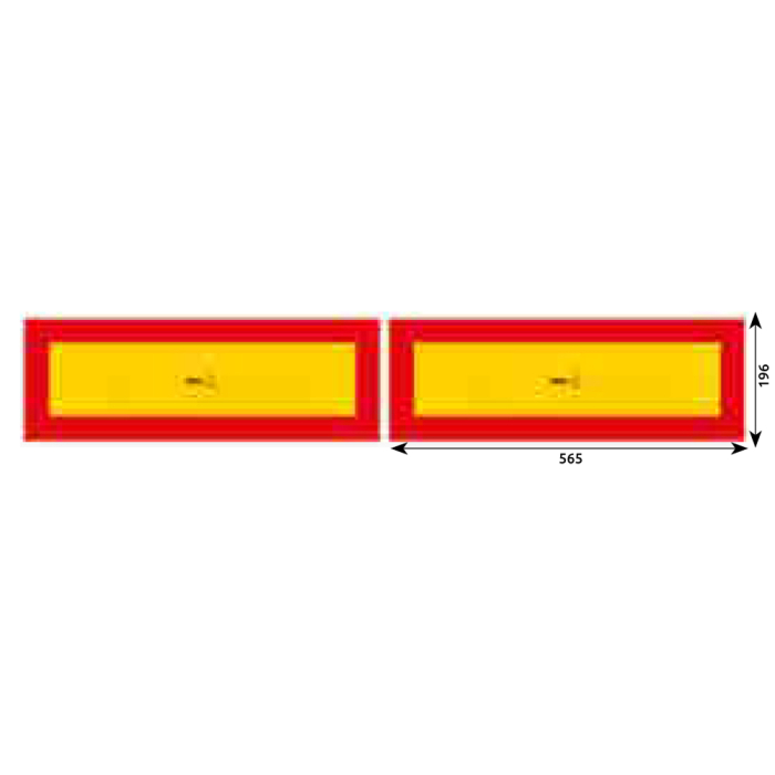 SET 2 PLACUTE REFLECTORIZANTE 565X196 MM GALBEN  ROSU ALUMINIU HICO