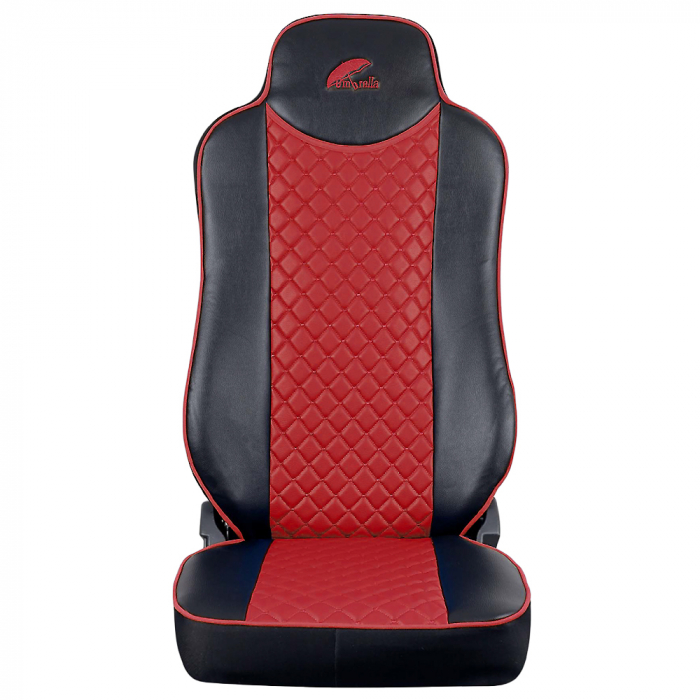 SET HUSE SCAUN TRUCK UMBRELLA PENTRU MERCEDES ACTROS EURO 5 1844 MP2 MP3 MP4 PIELE ECOLOGICA NEAGRA + ROSU [2]