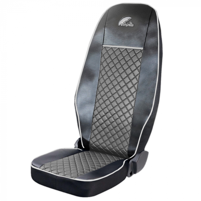 SET HUSE SCAUN TRUCK UMBRELLA PENTRU VOLVO EURO 5 PIELE ECOLOGICA GRI [2]