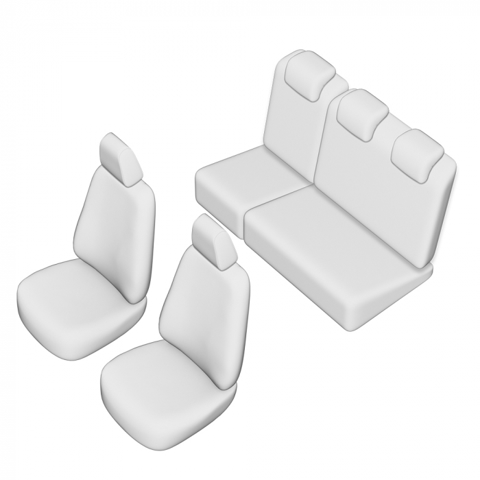 SET HUSE SCAUN UMBRELLA PENTRU DACIA LOGAN MCV 5 LOCURI 2004-2013 (BANCHETA FRACTIONATA) CU TETIERE SPATE IN FORMA DE L [2]