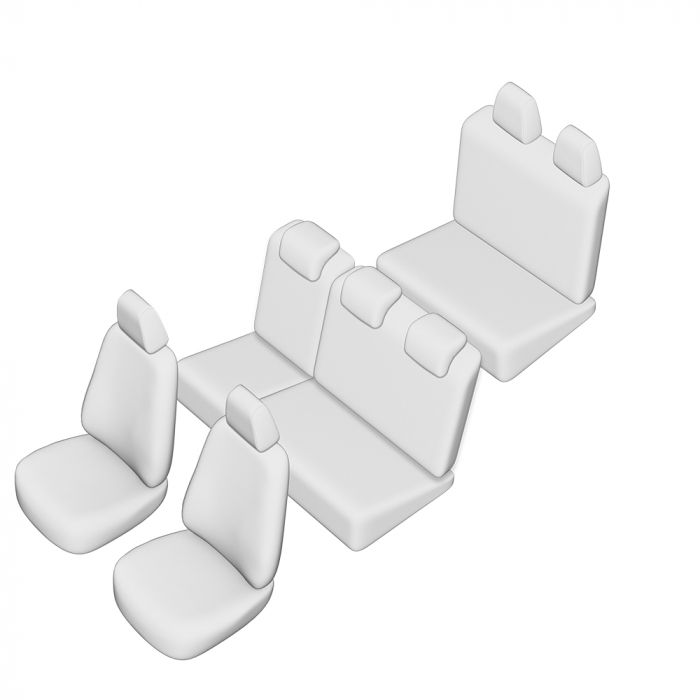 SET HUSE SCAUN UMBRELLA PENTRU DACIA LOGAN MCV 7 LOCURI 2004-2013 (BANCHETA FRACTIONATA) TIP 1 CU TETIERE SPATE IN FORMA DE L [2]