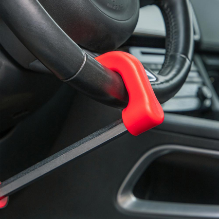 Antifurt auto Heyner pentru volan si pedale cu cifru, otel zincat, reglabil 49,5-78 cm [4]