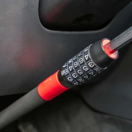 Antifurt auto Heyner pentru volan si pedale cu cifru, otel zincat, reglabil 49,5-78 cm [6]