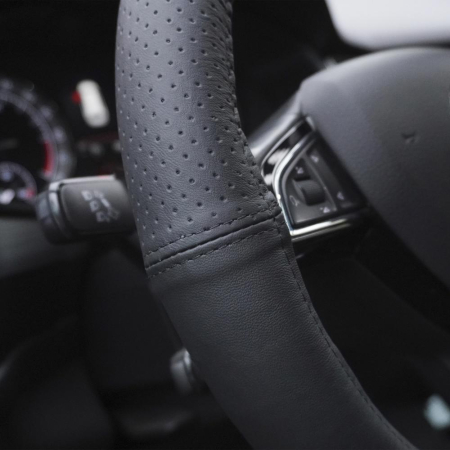 Husă volan piele naturală semi-perforată neagră 37-39 cm UMBRELLA [3]