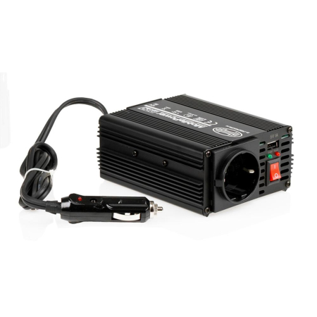 Accesorii Electronice Auto - Invertor auto Heyner MobilePower Pro 12V 230V cu priza Schuko USB si stecher de bricheta