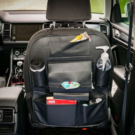 Organizator scaun auto multifunctional 60x43 cm cu 7 compartimente si prindere pe tetiera [4]
