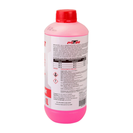Pachet 2 flacoane antigel MTR G12+ roșu 1 L și bușon vas expansiune MOTORAD T49 albastru [2]