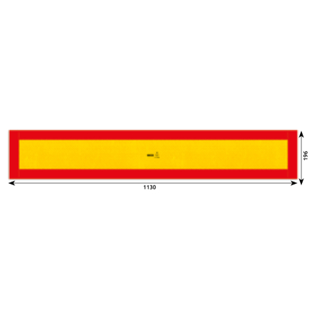 Accesorii Camioane - PLACA REFLECTORIZANTA GALBEN/ ROSU 1130X196 MM SUPORT ALUMINIU HICO
