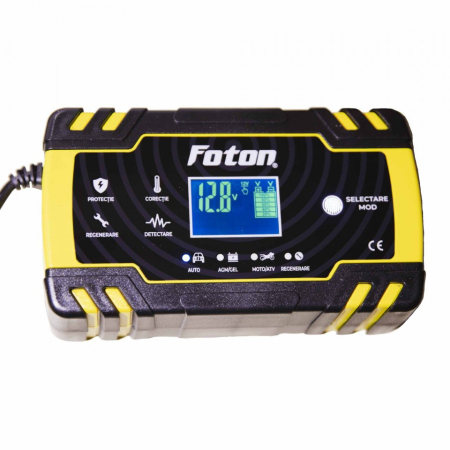 Redresoare și Roboți Pornire - Redresor Baterie Auto Inteligent Foton RI-1224-8, 12V 8A și 24V 4A, cu Desulfatare, pentru Baterii EFB, AGM și Gel