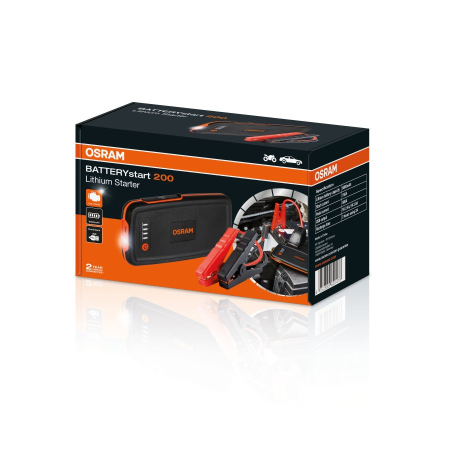 Robot Pornire Auto Osram BATTERYstart 200, Jump Starter cu Litiu 6000 mAh și Power Bank USB, pentru Motoare până la 3 L [2]