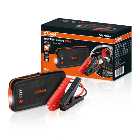 Robot Pornire Auto Osram BATTERYstart 200, Jump Starter cu Litiu 6000 mAh și Power Bank USB, pentru Motoare până la 3 L [1]