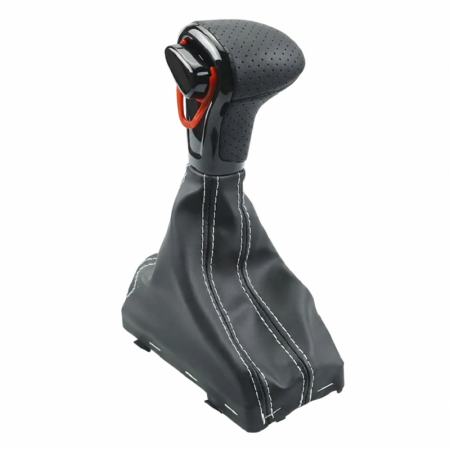 Nuca Schimbator Viteze - Schimbator Audi Automat Piele Perforata Neagra Cusatura Alba