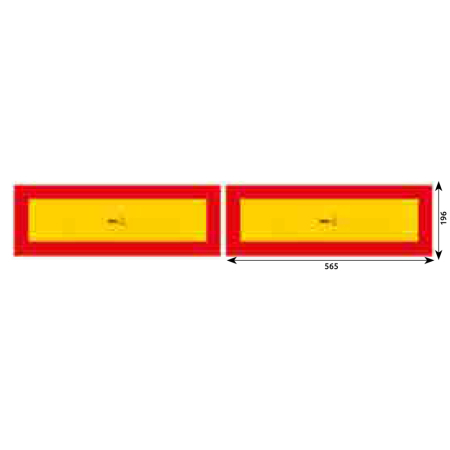 Accesorii Camioane - SET 2 PLACUTE REFLECTORIZANTE 565X196 MM GALBEN/ ROSU ALUMINIU HICO