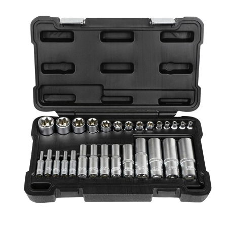Set 28 tubulare Torx JBM E4-E24 în cutie rigidă