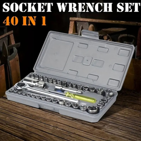 Set 40 chei tubulare cu clichet, prindere 1/4" și 3/8", în carcasă rigidă [6]