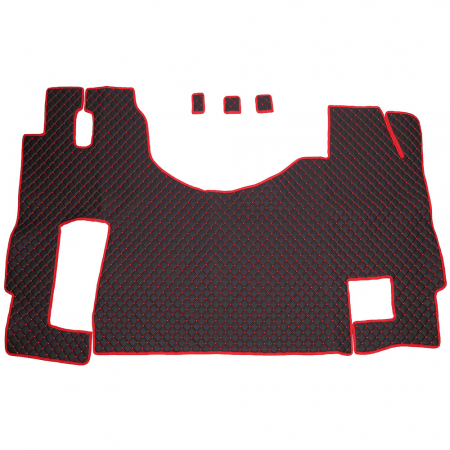 Covorase Auto/ Presuri Auto - SET COVORASE PIELE ECOLOGICA TRUCK UMBRELLA PENTRU MERCEDES ACTROS EURO 5 1844 MP2 MP3 MP4NEGRU