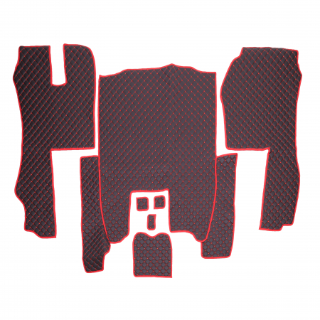 Accesorii Interior Auto - SET COVORASE PIELE ECOLOGICA TRUCK UMBRELLA PENTRU SCANIA SERIA R 400-440. NEGRU