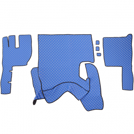 Accesorii Interior Auto - SET COVORASE PIELE ECOLOGICA TRUCK UMBRELLA PENTRU VOLVO FH13 2011-2013 MANUAL. ALBASTRU TIP 2