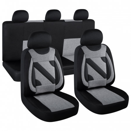 Huse Scaune Auto - SET HUSE SCAUN NERO GRI