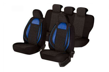 SET HUSE SCAUN RACING NEGRU - ALBASTRU [7]