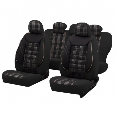 Accesorii Interior Auto - SET HUSE SCAUN SPORT NEGRU-BEJ