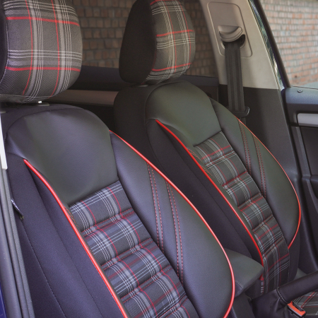 Huse Scaune Auto - SET HUSE SCAUN SPORT NEGRU-ROSU