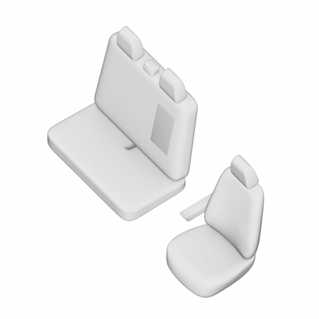 SET HUSE SCAUN UMBRELLA PENTRU PEUGEOT BOXER (2+1) 2007-2019 (SCAUNE INDIVIDUALE SPATE) [4]