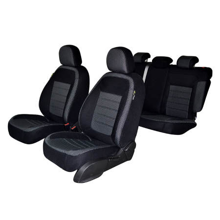 Huse Scaune Auto - SET HUSE SCAUN UMBRELLA PENTRU VW PASSAT B5 SEDAN 1997-2005 (BANCHETA FRACTIONATA) CU TETIERELE SPATE IN FORMA DE L