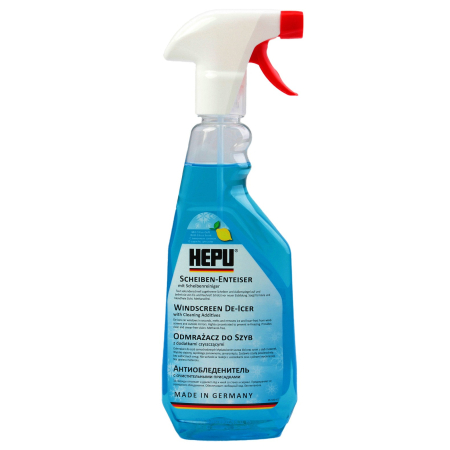 Produse Sezoniere - Spray Dezghețare Parbriz Hepu SR-500, 500 ml, cu Aditivi de Curățare, Made in Germany