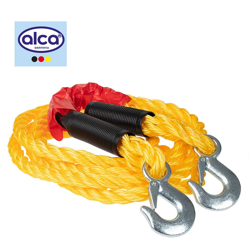 Cablu de Tractare Auto ALCA 4 m   3,5 t - Funie 21 mm cu Două Cârlige de Oțel și Fanion