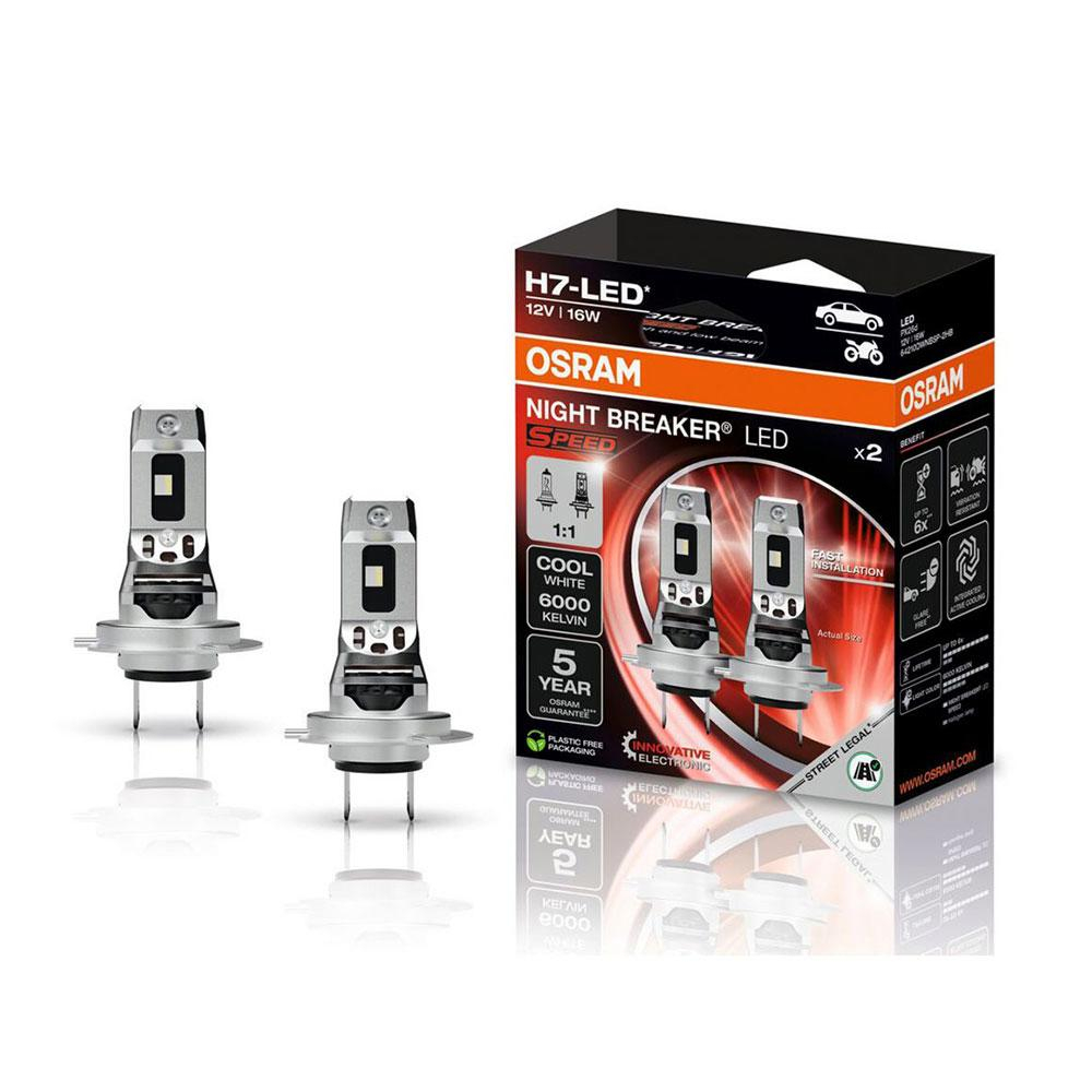 SET 2 BECURI NIGHT BREAKER LED SPEED H7 +450% BLISTER OMOLOGARE RAR