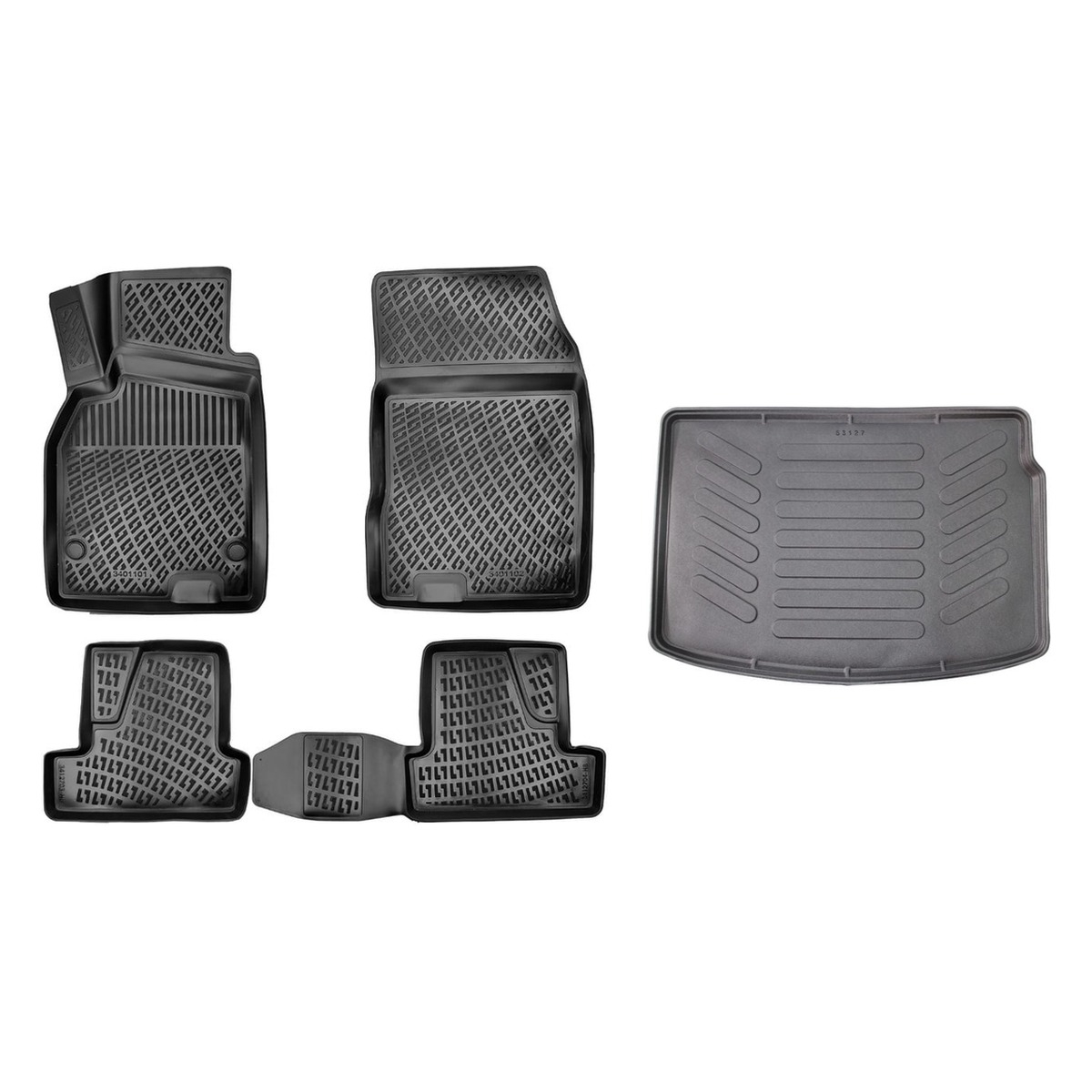 Set covorașe cauciuc + tăviță portbagaj Renault Megane 3 Hatchback (2008-2016)