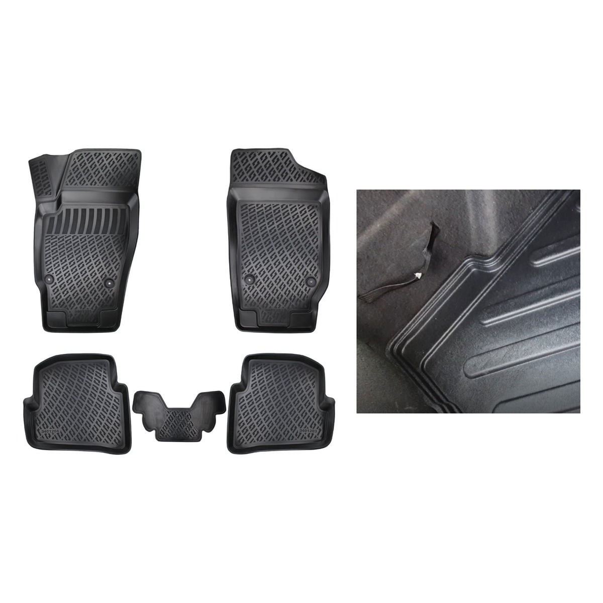 Set covorașe cauciuc + tăviță portbagaj VW Polo 4 (6Q 9N, 2002-2009)