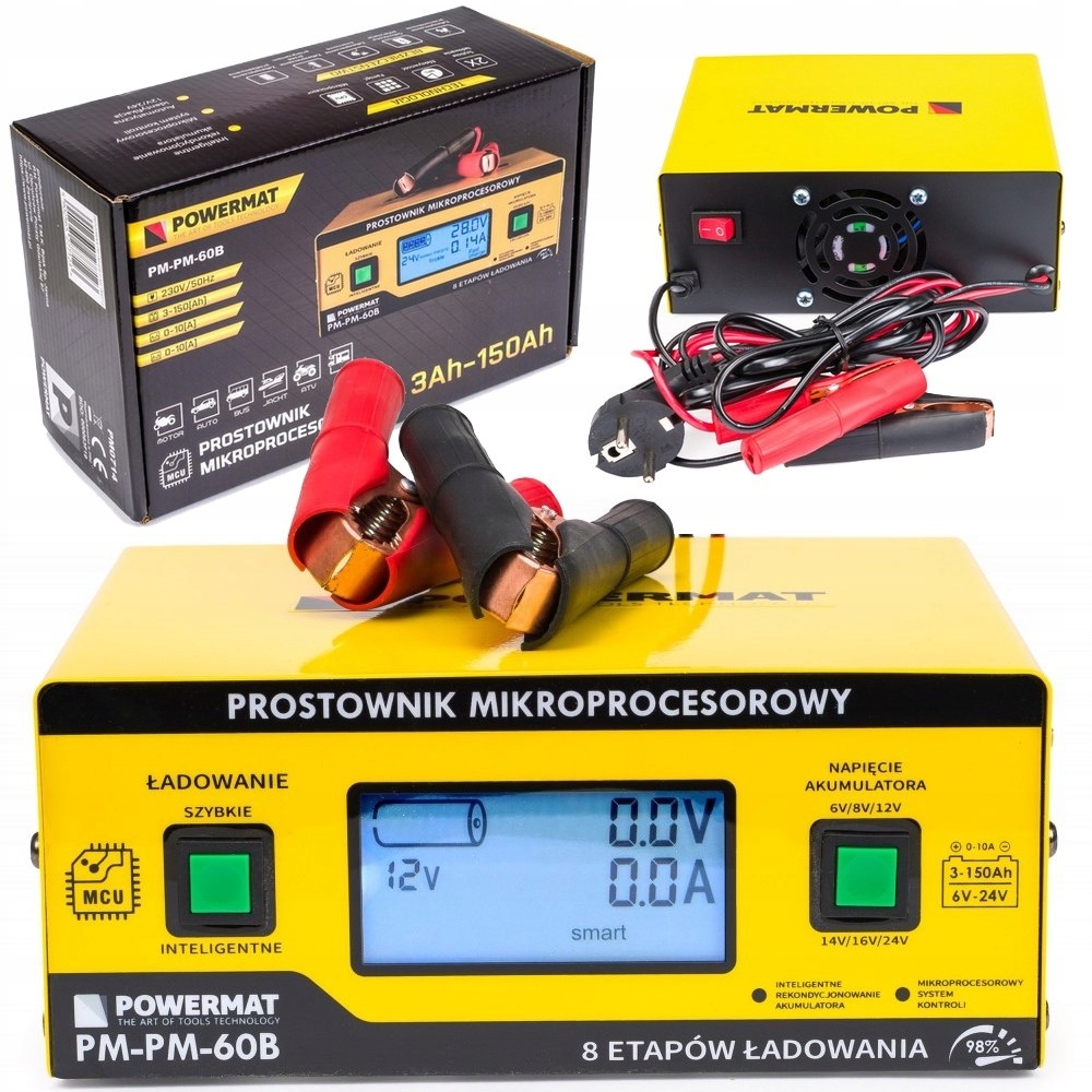 Redresor Cu Procesor Pentru Baterie De 6 8 12 14 16 24 V Impuls Dinamic
