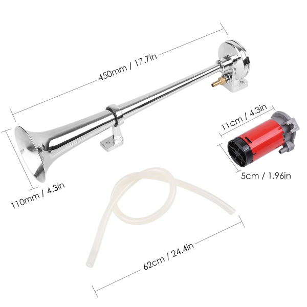 Claxon auto 12v crom , cu compresor [3]