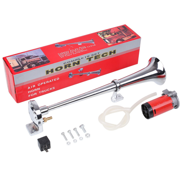 Claxon auto 12v crom , cu compresor [4]